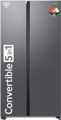 SAMSUNG 653 L Frost Free Side By Side 3 Star Refrigerator With Convertible 5-in-1 Digital Inverter WiFi Embedded  (Refined Inox, RS76CG8003S9HL) For Rs. 87990 @ 22 %