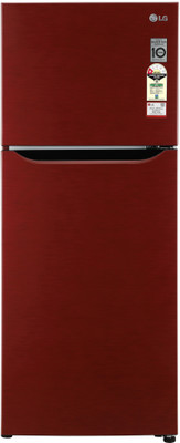 LG 260 L Frost Free Double Door 1 Star Refrigerator(Peppy Red, GL-N292KPRR)