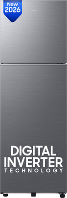 256 L Frost Free Double Door 3 Star Refrigerator with Digital Inverter, 2026 Model(REFINED INOX, RT40H30W3THL)