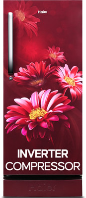 Haier 215 L Direct Cool Single Door 5 Star Refrigerator with Base Drawer(Red Hilton, HED-225RHB-P)