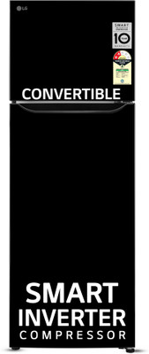 LG 288 L Frost Free Double Door 2 Star Convertible Refrigerator  with Smart Inverter Compressor and Express Freeze(Ebony Sheen, GL-S322SESY)