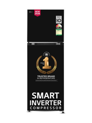 LG 251 L Frost Free Double Door 2 Star Refrigerator  with Smart Mode, Multi Air Flow, Express Freeze, Deodorizer, Fresh Zone, Works Without Stabilizer, Inverter Compressor, Auto connect & 2026 Model(Onyx Black, GLT2526WWOB)