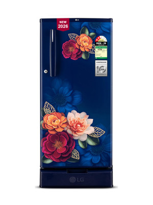 LG 185 L Direct Cool Single Door 2 Star Refrigerator with Base Drawer(Blue Klase, GLD1925XOBK)