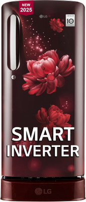 LG 185 L Direct Cool Single Door 5 Star Refrigerator with Base Drawer  with Smart Inverter Compressor, Fast Ice Making(Scarlet Charm, GL-D201ASCU.BSCZEBN)