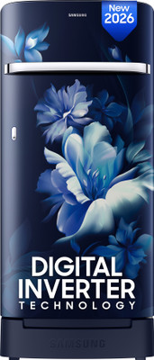 Samsung 189 L Direct Cool Single Door 5 Star Refrigerator with Base Drawer(Midnight Blossom Blue, RR21H2H25UZ/HL)