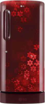 LG 215 L Direct Cool Single Door 5 Star Refrigerator with Base Drawer(Scarlet Quartz, GL-D221ASQZ)
