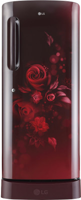 LG 235 L Direct Cool Single Door 5 Star Refrigerator with Base Drawer(Scarlet Euphoria, GL-D241ASEZ)