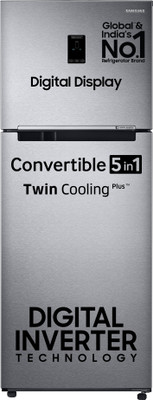 Samsung 385 L Frost Free Double Door 2 Star Convertible Refrigerator  with Digital Inverter, Convertible 5-in-1 and Display(Refined Inox, RT42C5532S9/HL)