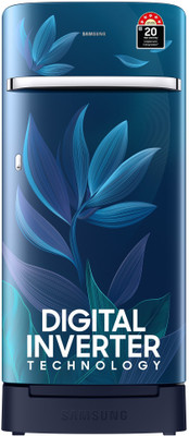 Samsung 189 L Direct Cool Single Door 5 Star Refrigerator with Base Drawer with Digital Inverter(Paradise Bloom Blue, RR21D2H259U/HL)