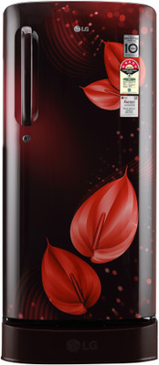 LG 190 L Direct Cool Single Door 5 Star Refrigerator with Base Drawer(Scarlet Victoria, GL-D201ASVZ)