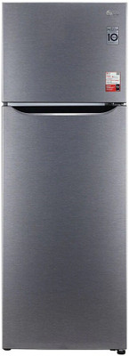 LG 308 L Frost Free Double Door Top Mount 2 Star Refrigerator (Dazzle Steel, GL-S322SDSY)