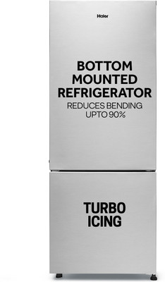 Haier 300 L Frost Free Double Door Bottom Mount 2 Star Refrigerator With 1 Hour Icing (Silver, HRB-3502BS-P) For Rs. 30990 @ 35 %