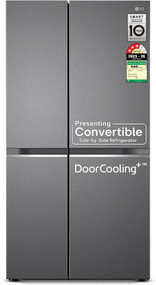 650 L Frost Free Side by Side Convertible Refrigerator  with Smart Inverter Compressor, Door Cooling+, Multi Air Flow & Smart Diagnosis(Steel, GL-B257HDS3)