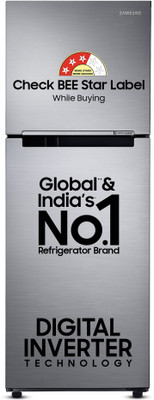 Samsung 236 L Frost Free Double Door 3 Star Refrigerator with Digital Inverter(Elegant Inox, RT28C3053S8/HL)