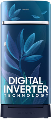 Samsung 189 L Direct Cool Single Door 5 Star Refrigerator with Base Drawer with Digital Inverter(Paradise Bloom Blue, RR21D2H259U/HL)