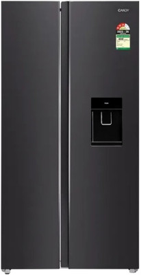 CANDY 534 L Frost Free Side by Side 3 Star Refrigerator with Water Dispenser(Black Steel, CSS5900WKS)