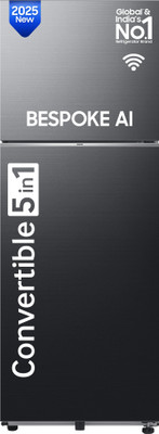 Samsung 330 L Frost Free Double Door 3 Star Convertible Refrigerator with 5-in-1, Digital Inverter, WiFi Enabled Bespoke AI(Luxe Black, RT34DG5A4DBXHL)