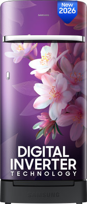 Samsung 189 L Direct Cool Single Door 5 Star Refrigerator with Base Drawer(Wild Lily Blue, RR21H2H25WB/HL)