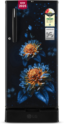 LG 185 L Direct Cool Single Door 2 Star Refrigerator with Base Drawer(Ebony Florance, GL-D199OEFC)