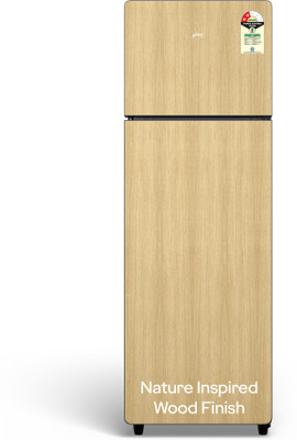 Godrej 244 L Frost Free Double Door 2 Star Refrigerator  with Wood Finish and Advanced Inverter Technology(Oak Wood, RT EONVOGUE 280B RI OK WD)