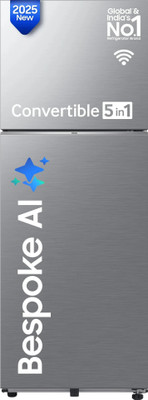Samsung 350 L Frost Free Double Door 3 Star Convertible Refrigerator  with 5-in-1, Digital Inverter, WiFi Enabled Bespoke AI(Elegant Inox, RT38DG5A4DS8HL)