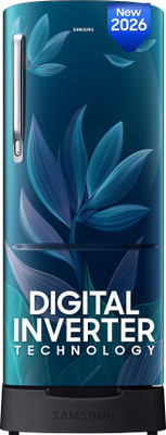 Samsung 183 L Direct Cool Single Door 4 Star Refrigerator with Base Drawer(Paradise Bloom Blue, RR20H28249U/NL)