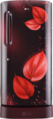 LG 215 L Direct Cool Single Door 3 Star Refrigerator with Base Drawer (Scarlet Victoria, GL-D221ASVD)
