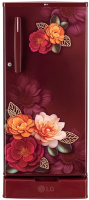 LG 185 L Direct Cool Single Door 2 Star Refrigerator with Base Drawer(Ruby Klase, GLD1925XORK)