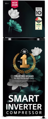 LG 251 L Frost Free Double Door 2 Star Convertible Refrigerator with Convertible, Smart Mode, Multi Air Flow, Express Freeze, Deodorizer, Fresh Zone, Works Without Stabilizer, Inverter Compressor, Auto connect & 2026 Model(Emerald Lotus, GLT2526XWEL)