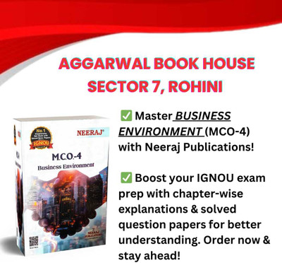 NEERAJ IGNOU M COM 1st SEMISTER Business Environment (MCO 4 )In ENGLISH Medium IGNOU - Chapter Wise Help Book Including Solved Sample Papers – Published By Neeraj Publications(Paperback, NEERAJ EXPERTS) NEERAJ IGNOU M COM 1st SEMISTER Business Environment (MCO 4 )In ENGLISH Medium IGNOU - Chapter Wise Help Book Including Solved Sample Papers – Published By Neeraj Publications(Paperback, NEERAJ EXPERTS)