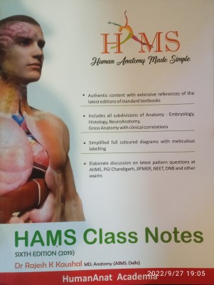 USED- LIKE NEW ,HAMS HUMAN ANATOMY MADE SIMPLE ,HAMS CLASS NOTES BY Dr Rajesh K Kaushal(Paperback, Dr Rajesh K Kaushal)