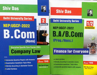 Shiv Das Combo Delhi University B Com Hons 1st Year Company Law & Finance For Everyone Set Of 2 Books Semester 2 UGCF/NEP Past Year Paprs Regular SOL NCWEB(Paperback, Shiv Das & Sons) Shiv Das Combo Delhi University B Com Hons 1st Year Company Law & Finance For Everyone Set Of 2 Books Semester 2 UGCF/NEP Past Year Paprs Regular SOL NCWEB(Paperback, Shiv Das & Sons)