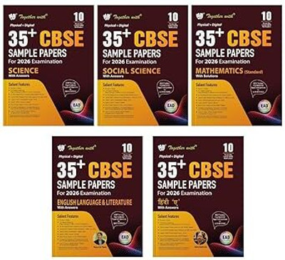 Together With 35+ CBSE Sample Papers English Language & Literature, Mathematics, Science, Social Science And Hindi A For Class 10 I Set Of 5 Books I For 2026 Board Exam | EAD Series In Physical + Digital Edition Includes Solved & Unsolved Papers With CBQs & Topper’s Answer Sheet Paperback – 19 May 2
