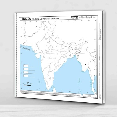 BIG - 100 IndiaN POLITICAL OUTLINE MAP FOR SCHOOL|Map Of India: Detailed Political Outline For Classroom Learning(Paperback, GOWOO)