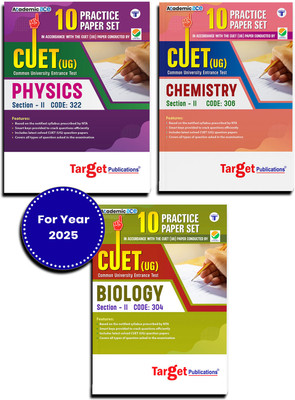 CUET UG 2025 | Physics, Chemistry And Biology (PCB) | Practice Question Paper Set With Solutions | Set Of 3 Books(Paperback, Target Publications)