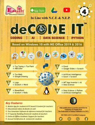 Decode IT, Coding, AI, Data Science, Python, Edusoft For Class-4(Paperback, Edusoft Team)