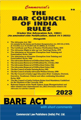 Bar Council Of India Rules, 1975 Under The Advocates Act, 1961 | Edition 2023(Paperback, : Commercial Law Publishers)