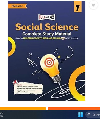 Full Marks Social Science Complete Study Material Class 7 | Based On EXPLORING SOCIETY: INDIA AND BEYOND New NCERT Textbook And CBSE Syllabus | Includes Chapterwise Summary, Solved Q/A, Practice Papers And More (Paperback, Full Marks Pvt Ltd(Paperback, full marks)