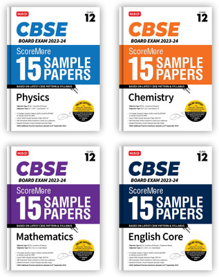 MTG CBSE ScoreMore 15 Sample Papers Class 12 Physics, Chemistry, Mathematics, English (Set Of 4 Books) For 2024 Board Exam (Based On CBSE Latest Pattern)(Paperback, MTG Editorial Board)