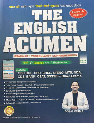 The English Acumen By Gopal Verma Sir | For All Government Job Exams | Bilingual & Descriptive | Latest Edition - THE ENGLISH ACUMEN 5TH EDITION (RAKESH YADAV READERS PUBLICATION PVT. LTD., GOPAL VERMA)(Paperback, GOPAL VERMA SIR)