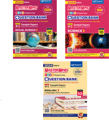 English, Science, Social Science (3 Books Combo) Cbse Question Bank Class 10 With Cbse Sample Paper For 2024 Exams By Master Mind(Paperback, Blueprint Editorial Board)