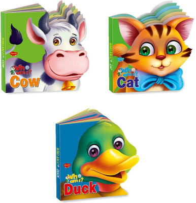 Sawan Presents Set Of 3 Who Am I Story Books Of Cat, Cow & Duck(Board Book, Manoj Publications Editorial Board)