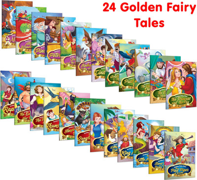 Set Of 24 Classic Tales, Favourite & Fairy Tales Story Books : Snow White And The Seven Dwarfs, The Jungle Book, Pinocchio And More - Imaginative Tales For Children, Magical Story Collection For Kids(Paperback, GOWOO)