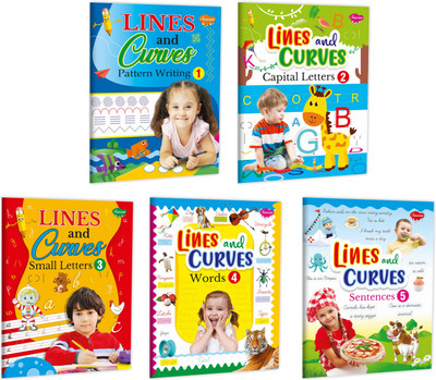 Lines and Curves – 1 Pattern Writing, 2-Capital Letters, 3-Small Letters, 4-Words and 5-Sentences book : Writing practice book, Learning book for kids, English learning book | Pack of 5 learning Books(Paperback, SAWAN) Lines and Curves – 1 Pattern Writing, 2-Capital Letters, 3-Small Letters, 4-Words and 5-Sentences book : Writing practice book, Learning book for kids, English learning book | Pack of 5 learning Books(Paperback, SAWAN)