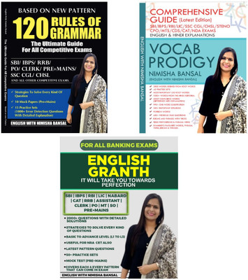 BANK EXAMS COMBO ( 120 Rules Of Grammar + Vocabulary Prodigy + English Granth )(Paperback, Nimisha Bansal)