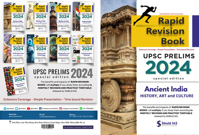 RAPID REVISION BOOK (ANCIENT INDIA HISTORY, ART AND CULTURE) UPSC Prelims 2024(Paperback, Shield IAS)