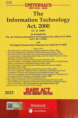 The Information Technology Act 2000 Along With Allied Rules And Short Notes (Paperback In English By Universal's)(Paperback, Universal's)