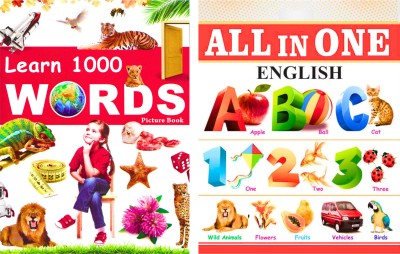 Exello Combo Book Pack Of 2, All In One Book For Kids & My First 1000 Words Book For Kids, Early Learning Picture Book To Learn(Paperback, Esha)