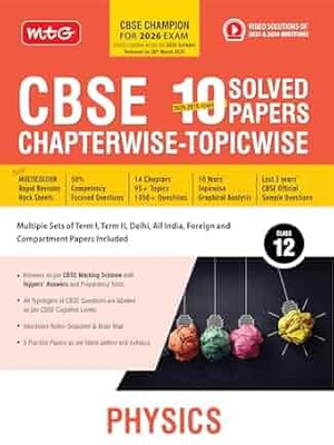 MTG CBSE 10 Years (2025-2016) Chapterwise Topicwise Solved Papers Class 12 Physics - CBSE Champion For 2026 Exam | Free Video Solution Of PYQs | CBSE Sample Papers (As Per Latest Pattern) Paperback – 17 March 2025(Paperback, Mtg Editorial Board) MTG CBSE 10 Years (2025-2016) Chapterwise Topicwise Solved Papers Class 12 Physics - CBSE Champion For 2026 Exam | Free Video Solution Of PYQs | CBSE Sample Papers (As Per Latest Pattern) Paperback – 17 March 2025(Paperback, Mtg Editorial Board)