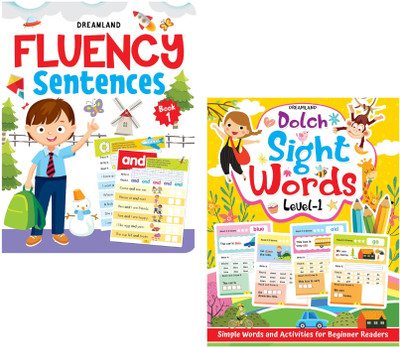 Fluency Sentences Book 1 & Dolch Sight Words Level 1- Simple Words And Activities For Beginner Readers .2BOOK Set By Dreamland Publication(Paperback, Dreamland Publications)